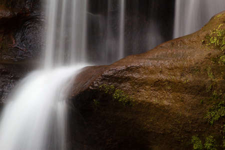 Upper Falls at Old Man's Cave, Hocking Hills State Park, Ohio.の写真素材
