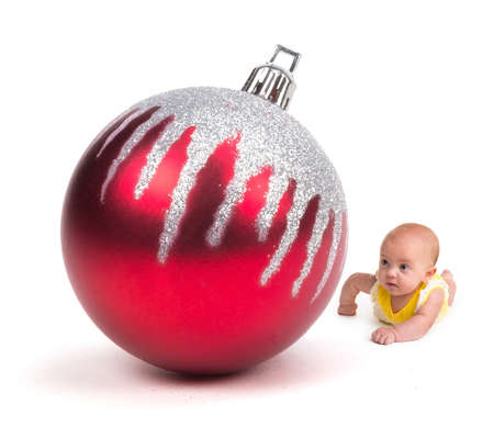 Cute baby isolated on white backgroundの写真素材