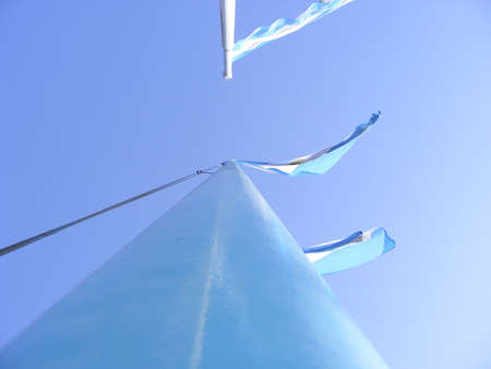 Mastil y bandera den Bialet Masse Cordoba Argentinaの写真素材