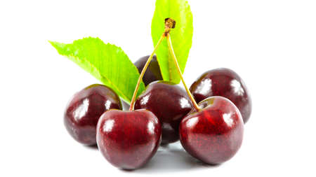A closeup to a bunch of cherries