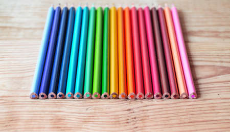 A bunch of colored pencilesの写真素材