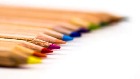 A bounch of colored pencilesの写真素材