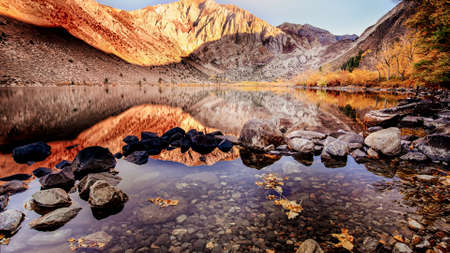 A clear rocky lakeの写真素材
