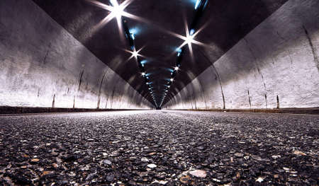 Inside a road tunnelの写真素材