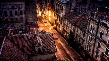 A beautiful view of an old streetの写真素材