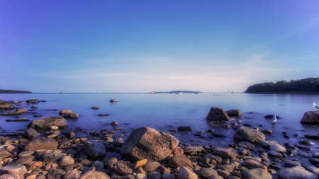 Rocks on the shoreの写真素材