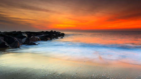 Fire sunsetの写真素材