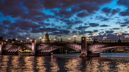 Famos bridge at nightの写真素材