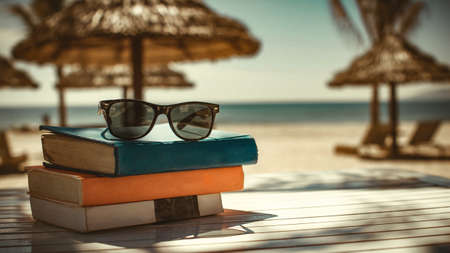 Reading in the tropics beachの写真素材