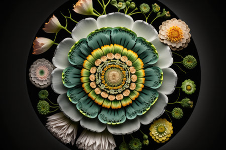 Flower Mandala Abstract Background. Generative AIの素材