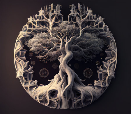 Tree of life illustration Generative AIの素材