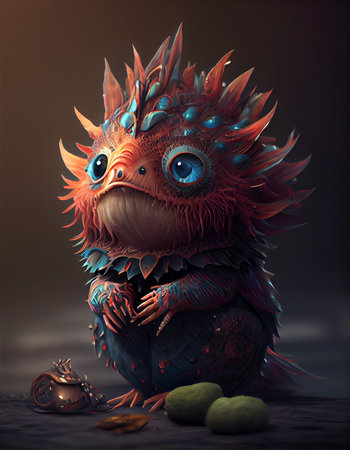 Cute dragon illustration. Generative AIの素材
