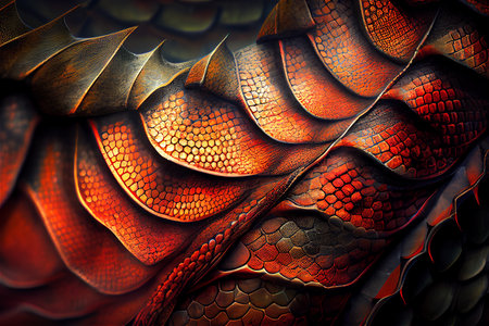 Texture of a dragon skin close up. Generative AIの素材