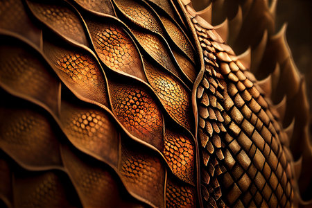 Texture of a dragon skin close up. Generative AIの素材