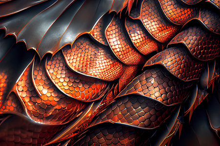 Texture of a dragon skin close up. Generative AIの素材