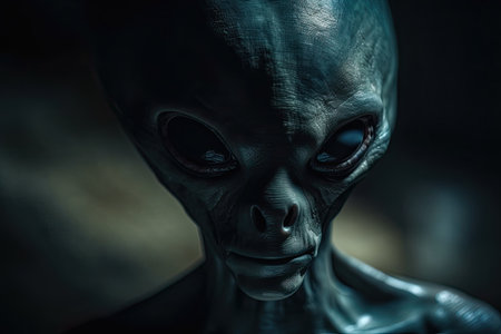Close up of an alien portrait. Cinematic Lighting. Generative AIの素材
