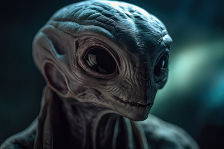 Close up of an alien portrait. Cinematic Lighting. Generative AIの素材