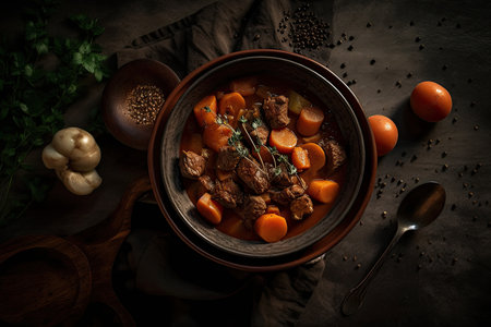 Beef Stew. Studio shot. Generative AIの素材