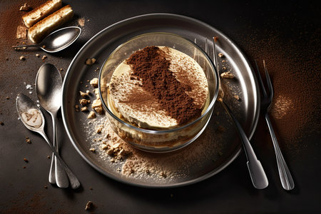 Tiramisu cake. Studio Shot. Generative AIの素材