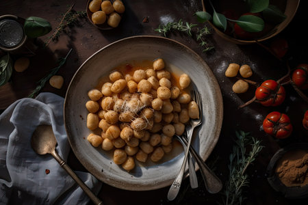 Gnocchi Parisienne. Studio Shot. Generative AIの素材
