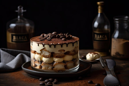 Tiramisu cake. Studio Shot. Generative AIの素材