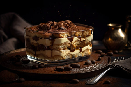 Tiramisu cake. Studio Shot. Generative AIの素材