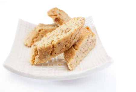 cookies in bowl, background whiteの写真素材