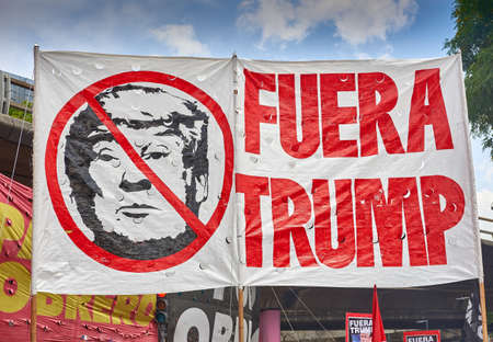 Buenos Aires, CABA, Argentina - November 30, 2018: G20 summit protest street, Buenos Aires.のeditorial素材