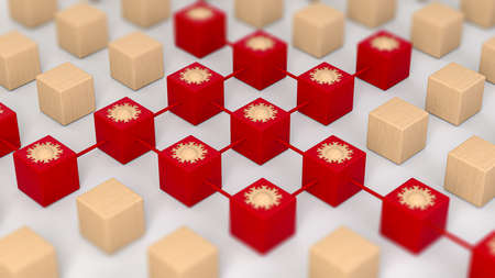 3d illustration covid-19 distribution and expansionの写真素材