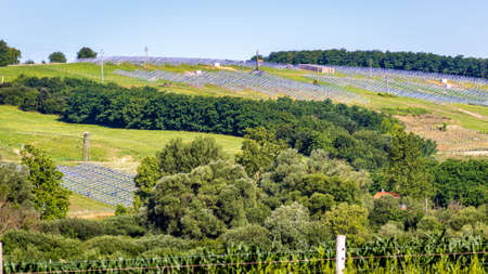 Solar park construction area on a hill