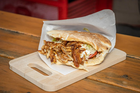 Doner Kebab at a local street food stallの写真素材