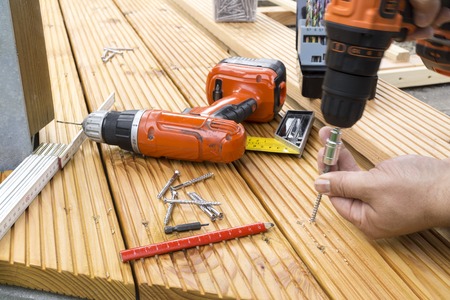 build a terrace floor for a pavilion in garden