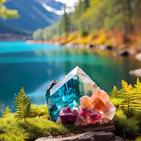 Fantasy crystal in nature.の素材