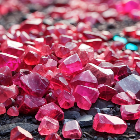 Natural pink gemstones.の素材