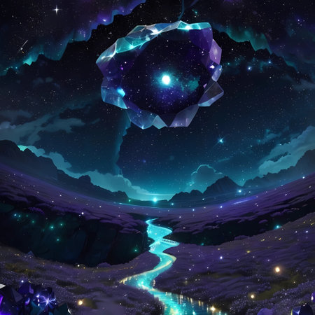 Abstract space background with stars and nebula. 3D rendering.の素材