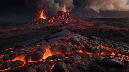 Volcano eruption.の素材