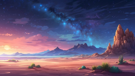 Landscape with mountains.の素材