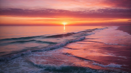 Beautiful sunset on the beach. Beautiful seascape.の素材