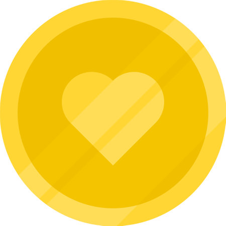 Gold coin. Gold coin with heart.のイラスト素材