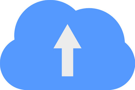 Minimalist cloud shaped upload icon.のイラスト素材