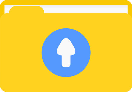 Folder icon with upload sign. Folder upload.のイラスト素材