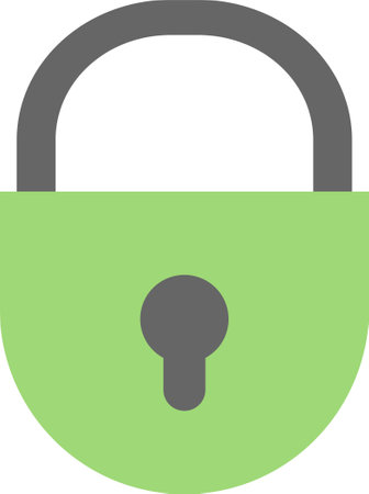 Simple green padlock icon. Minimalist green padlock icon.のイラスト素材