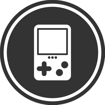 Minimalist icon with portable video game.