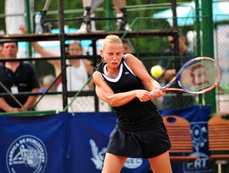 BUCHAREST - August 1: Australian Jelena Dokic in action during the finals of the $75,000 ITF / WTA tournament のeditorial素材