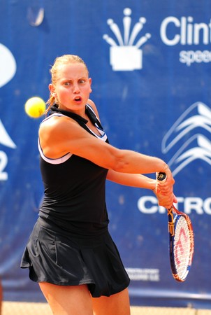 BUCHAREST - August 1: Australian Jelena Dokic in action during the finals of the $75,000 ITF / WTA tournament のeditorial素材