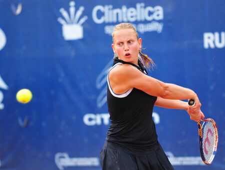 BUCHAREST - August 1: Australian Jelena Dokic in action during the finals of the $75,000 ITF / WTA tournament のeditorial素材