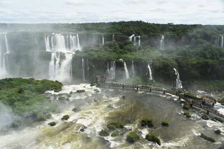 Iguazu Falls, are waterfalls of the Iguazu River on the border of the Argentine and Brazil. Together, they make up the largest waterfall system in the world.の写真素材