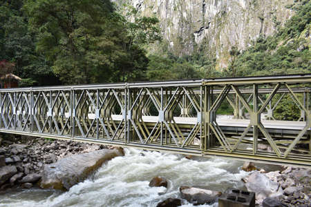 Bridge over the  Urubamba river, Peru.の写真素材