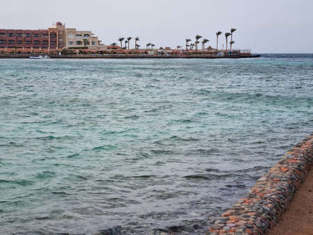 Beach at Arabia Azur Resort, in Hurghada, Egypt.の写真素材