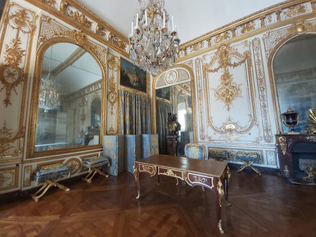 September- 2- 2020. Interior view of the King's Council Chamber, at the palace of Versailles, France.のeditorial素材